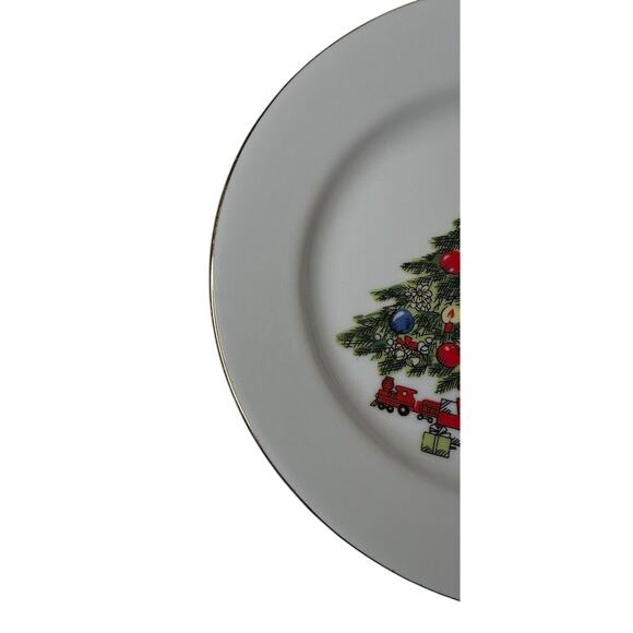 Vintage Christmas Tree Snack Dessert Plates Set of 2 Sea Gull Fine China 7" - Picture 5 of 6